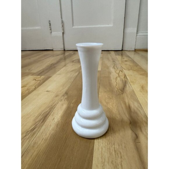 Vintage Milk Glass Vase with Tiered Base - Picture 1 of 6
